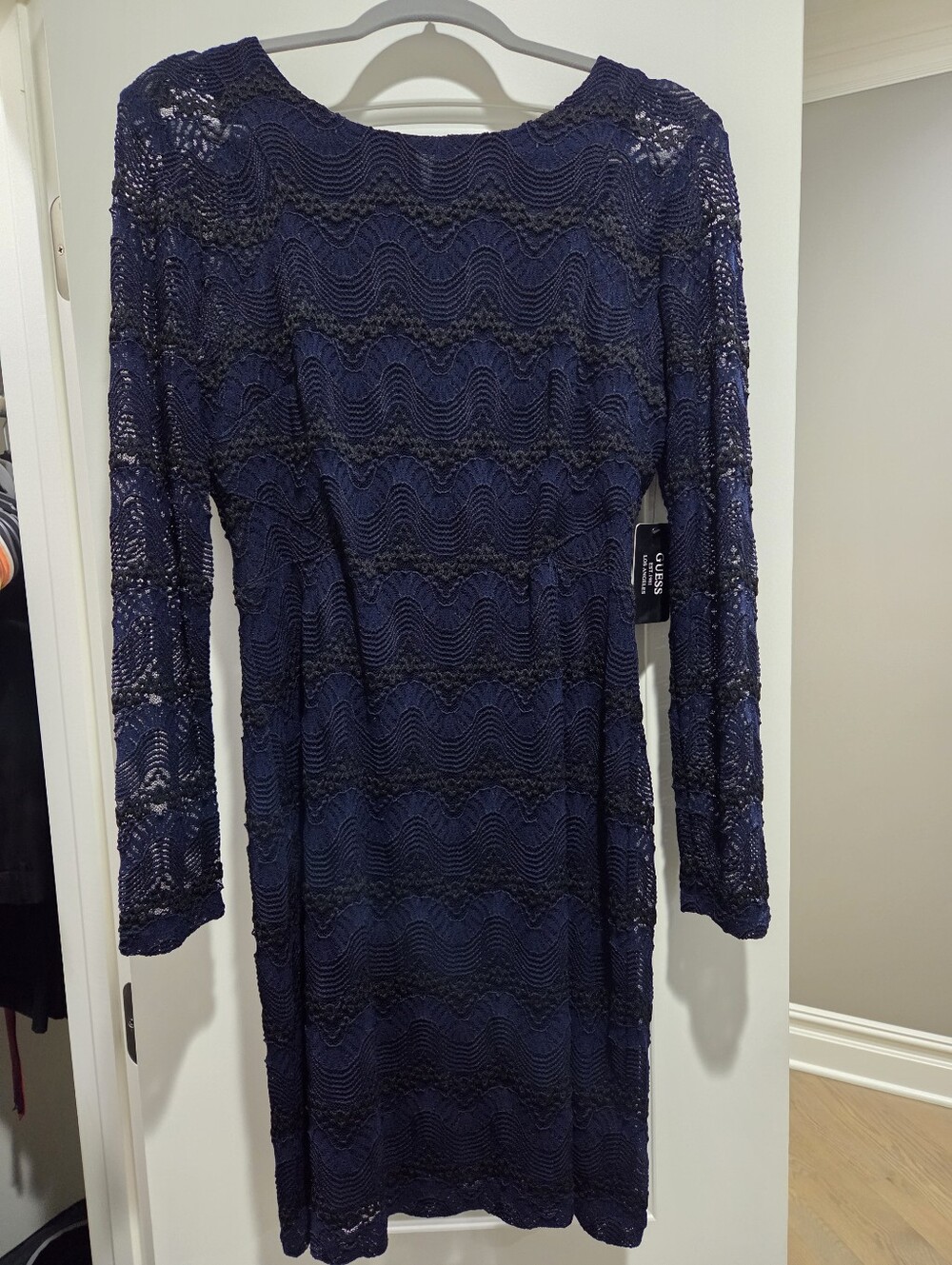 Women’s Navy Lace Long Sleeve Dress